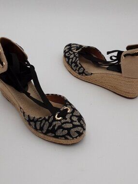 Santa Lolla women espadrille 6 animals printed metallic black boho vacation Y2K